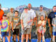 Several of the participants in the Knights of Columbus Mother Seton Council #5427 introductory fishing clinic on Saturday, Aug. 24. Members, kids, and grandkids took part. The event was organized by Mike Fusco, center in back, in tandem with Mike and Becky Iaconelli’s not-for-profit The Ike Foundation. Courtesy photo; Pascack Press composite.