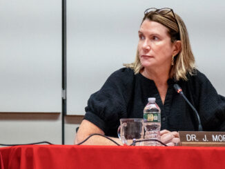 Dr. Jill Mortimer at the July 11, 2024 meeting of the Westwood Regional School District BOE. John Snyder photo.