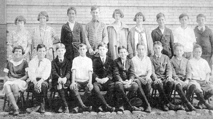 A class photo of Montvale's seventh and eighth grades at the start of the 1924 school year.