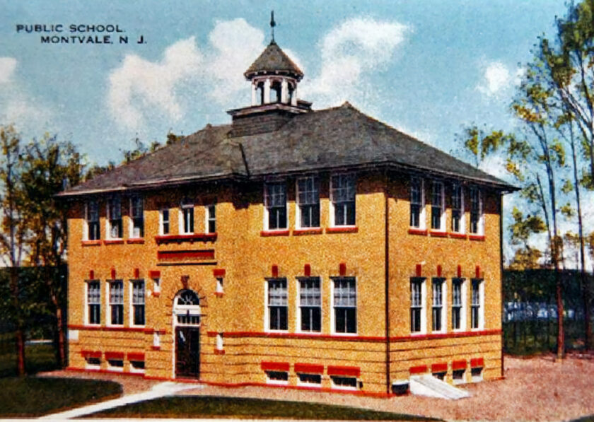 Montvale's School No. 2 at East Grand Avenue and Waverly Place prior to the 1927 addition. The building still stands, as housing.