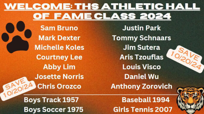 The Tenafly High School Athletic Hall of Fame will honor its Class of 2024 Inductees at Biaggio's in Paramus on Sunday, Oct. 20, 2024.