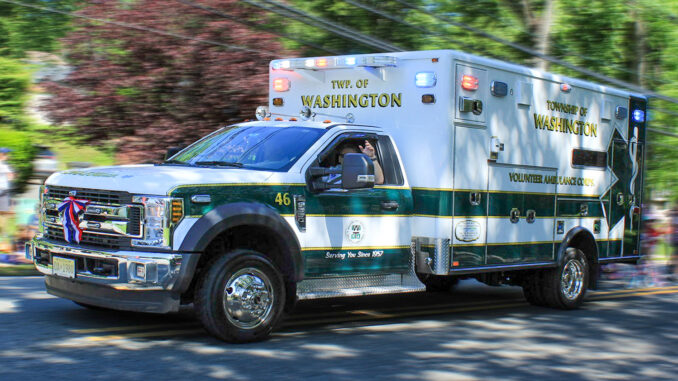 Township of Washington Volunteer Ambulance Corps rig, posted April 18, 2020