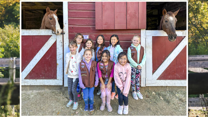 Girl Scouts Meet Emsy and Friends at Horse Rescue