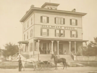 The Hillsdale House Hotel as it looked in the 1890s. The building still stands at Broadway and Hillsdale Avenue.