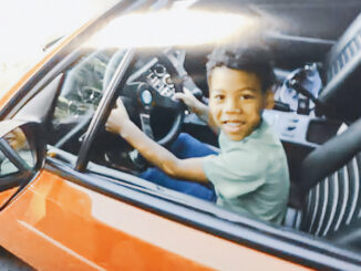 Wyatt, 6, of Westwood in a vintage 1974 DeTomaso Pantera