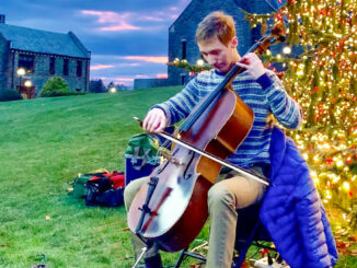 Alex Prizgintas captivates audiences with his electric cello, blending holiday classics with jazz, rock, klezmer, and traditional styles for a festive, immersive performance. Courtesy photo.