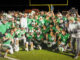 The Pascack Valley football team and coaches celebrate the retaining of the Rumble for the Rail title as well as the Sectional State Championship. Mike Smith photo.