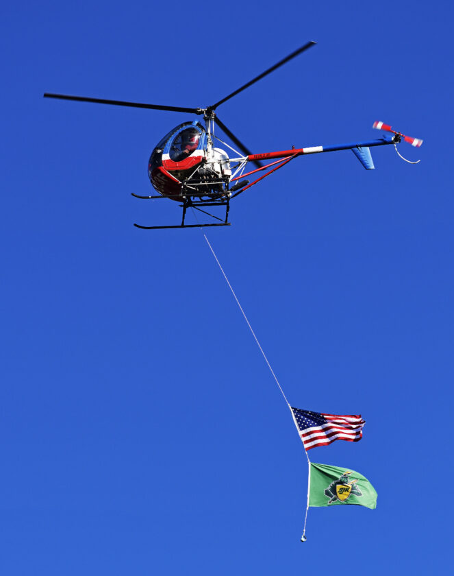 A flyover marks the start of the Non-Public Group A Quarterfinal as the National Anthem plays. Paul R. Sullivan photo