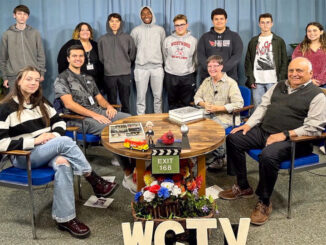 Westwood Regional students at WCTV on Nov. 15 gain hands-on experience in community TV production. (Photo by Ida Astute)