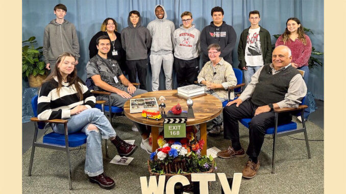 Westwood Regional students at WCTV on Nov. 15 gain hands-on experience in community TV production. (Photo by Ida Astute)