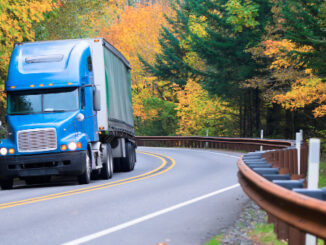 Truck in autumn