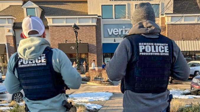 "Crime Suppression" — Officers from 21 police departments, alongside county and federal agents, joined forces as part of the Bergen County Crime Suppression Team to enhance public safety during the holiday season. Bergen County Prosecutor's Office photo.