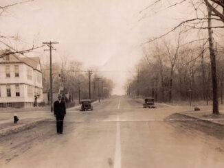 The Borough of Hillsdale has always prized education. Here, at the intersection of Hillsdale and Magnolia avenues, a scene offering a glimpse into the town’s rich history.