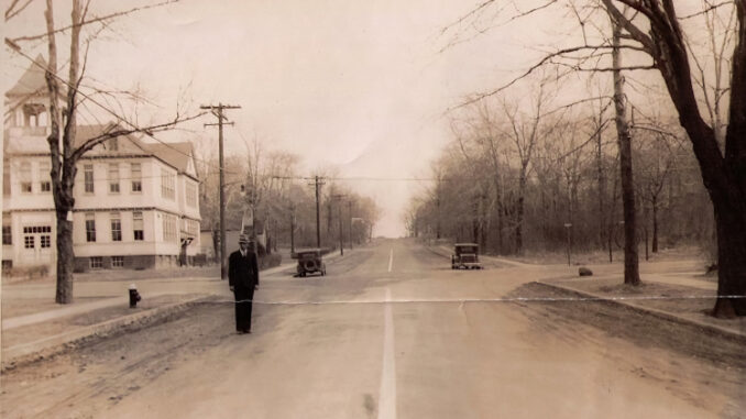 The Borough of Hillsdale has always prized education. Here, at the intersection of Hillsdale and Magnolia avenues, a scene offering a glimpse into the town’s rich history.