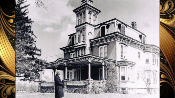 On a winter’s day circa 1960, Florence Blakeney stands in front of the stately Blakeney mansion on Rivervale Road. Soon after, the home was demolished to make way for Florence Road and a housing development.