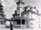 On a winter’s day circa 1960, Florence Blakeney stands in front of the stately Blakeney mansion on Rivervale Road. Soon after, the home was demolished to make way for Florence Road and a housing development.