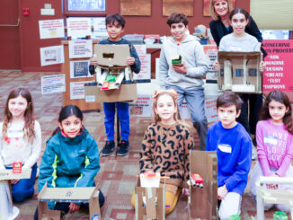 STEM - KerryAnn O'Conner and young engineers. Hillary Viders photo.