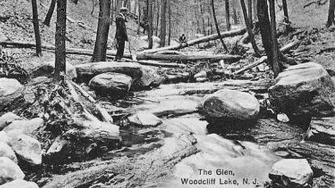 Enjoying an afternoon in Leach's Glen in the early 1900s. This spot would come to be called Atkins Glen after the man who bought it in 1921.