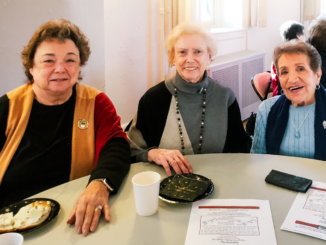 In potent assembly: Deen J. Meloro, president of the NJSFWC/GFWC Woman’s Club of Westwood, alongside members Madeleine Ciocco and Barbara Marino. 