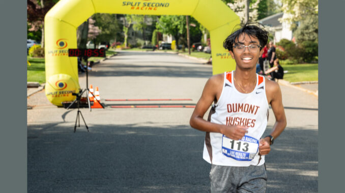 WT race day feat Benjamin Sam, 15, of Dumont, is the overall winner of the Third Annual Spring Into Wellness 5K Run/Walk, held May 3, 2025, at Bethany Community Center in the Township of Washington. He finished with a time of 18:32. Among female participants, 16-year-old Madison Mahoney of the Township of Washington led the field at 22:26. John Snyder photo.