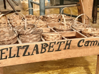 Elizabeth Campbell's strawberry baskets, part of the collection of the Pascack Historical Society. The region's farming families wove these splint baskets by hand in winter as they looked to June’s strawberry harvest.