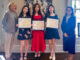 The Community Chest of Eastern Bergen County’s 2025 Young Women’s Leadership Award recipients. From left: Executive Director Dr. Shelly Wimpfheimer; Junior Award recipient Caitlin Liau; Senior Leadership Award recipient Chloey Cho; Junior Award recipient Lila Sora Bae; and Community Chest Vice President Emily Yang.