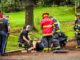 Firefighters perform one of the six fireground tasks: Search and Rescue. OTFD photo.