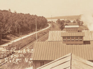 Mittag & Volger fronted Park Avenue in Park Ridge where Veterans Park is today. The massive factory stretched south along the train tracks, about where the Park Ridge Crossing condominiums stand now. In the early 20th century this firm was the world’s largest manufacturer of typewriter ribbon. Collection of the Pascack Historical Society.