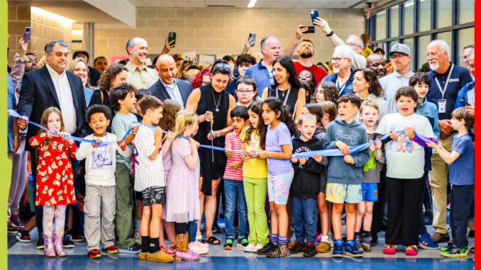 Ribbon cut MV 5-29-25 The happy scene May 29 at Memorial Elementary School’s new wing. Montvale Voters approved a $29.4 million bond referendum in December 2021, welcoming critical upgrades across the district, including new classrooms, STEAM labs, renovated restrooms, and modernized HVAC and safety systems. District photo.