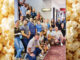 YEARS OF FORMER EMPLOYEES of the Township of Washington’s Clearview Cinemas reunite July 14, ahead of the site’s closure on July 31. Pictured generally from the top of the stairs to the lobby are Sara Basile, Sheryl Sedlack Tramontano, Peter Monton, Anthony Del Nobile, Hailee Gregory, Kara Kaplan Siegel, Laura Largi, Sandy Sedlack, Mike Pisciotta, Amanda Largi, Artie Foose, Fallon Roller, Melissa Tashiro, Brad Rosenberg, Justin Civitarese, Kevin Murphy, Noelle Siniscalchi, Samantha Cole Patrick, Brendan Nagel, James Cush, Dan Hyland, John Monton, Bilal Gilal, Lauren Wilson, Zach Rose, Billy Flynn, Dana Mag, and Andrew Chiriff. Photo courtesy John Monton.
