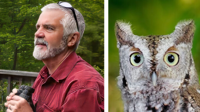 Jim Wright, author and birding advocate, swoops onto WFDU’s The Nature Connection July 27 to talk owls and more. Photos: via Jim Wright's marketing materials.