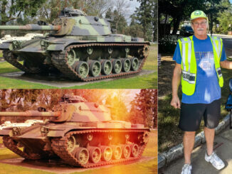 An M60 tank at the Lewis Army Museum at Joint Base Lewis-McChord in Washington State; Bob Steets retains stopping power. Courtesy photos.