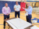 Architect Joseph DiCara of DiCara Rubino Architects outlines the George White construction plan timeline as Hillsdale Superintendent Robert Lombardy (left) and Board Secretary/Administrator Sacha Pouliot look on during the Aug. 25 Board of Education meeting. Photo by Mike Olohan