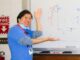 Beloved Westwood Regional High School physics teacher Mr. Henry Chen leads a lesson at the whiteboard. Chen, known for his dedication to students and creative classroom traditions, is seeking a living kidney donor and community support following his diagnosis with Stage 5 Chronic Kidney Disease. Courtesy photo.