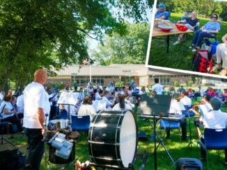 The summer sounds of Strauss, movie magic, and classical favorites filled the air at Upper Grove Field on Saturday, June 28, as the Ridgewood Symphony Orchestra performed before a crowd of more than 200 residents. Courtesy photos.