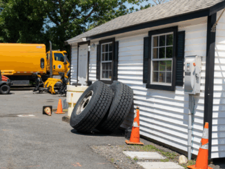Partial view of the long-serving temporary base of operations for the Township of Washington Department of Public Works, 2025. John Snyder photo.
