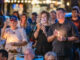 Mourners hold candles during a vigil for Charlie Kirk at Veterans Memorial Park in Westwood on Sept. 20, 2025. The event drew local officials and community members who spoke about Kirk’s legacy, political violence, and the need for unity. John Snyder/Pascack Press.