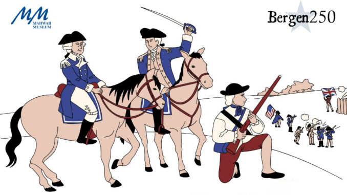 Detail of poster, “The Garden of America”: Historian Robert Selig, Ph.D., offers an illustrated talk on Franco-American encounters during Rochambeau’s 1781 march through Mahwah.