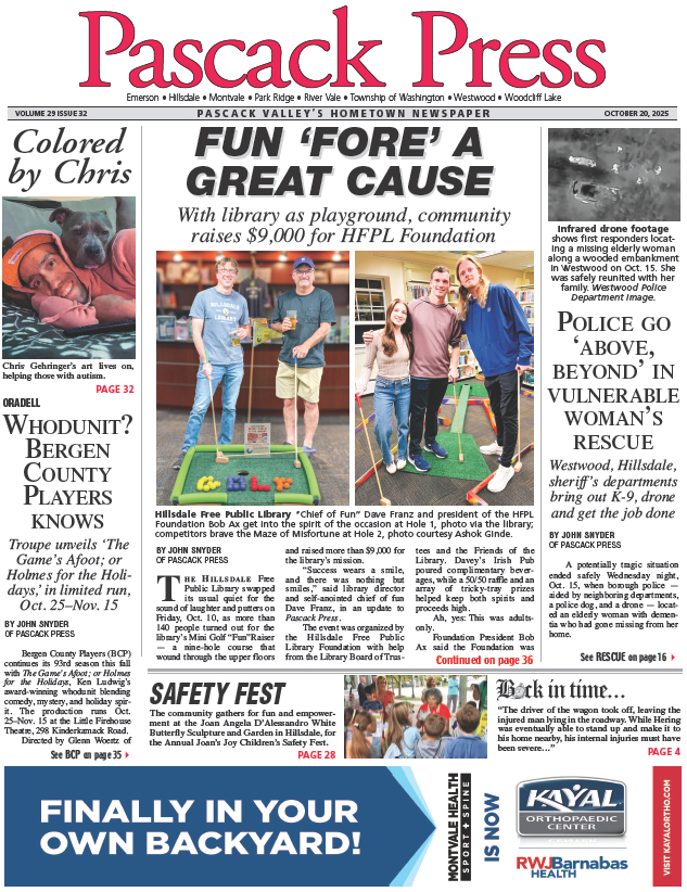 Pascack Press — Oct. 20, 2025 cover
