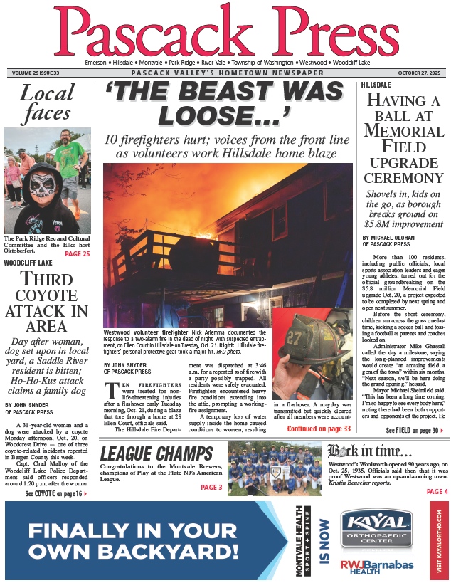 Pascack Press — Oct. 27, 2025 cover