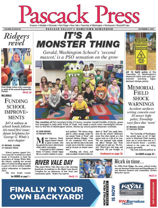 Pascack Press — Nov. 3, 2025 cover