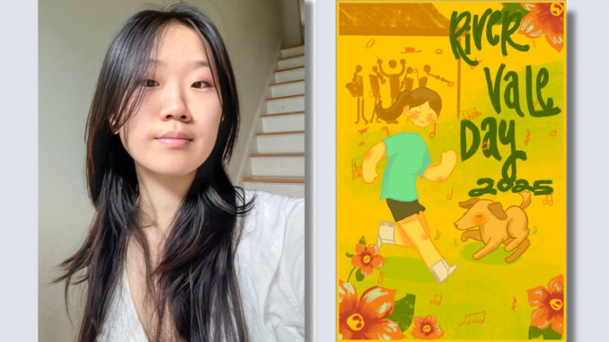 Yi-An Jin and her winning River Vale Day poster. Courtesy photos.