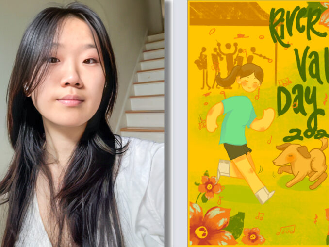 Yi-An Jin and her winning River Vale Day poster. Courtesy photos.