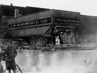 Westwood’s newly built Woolworth’s store in the 1930s. The boys at left sport a style of the era — knickers and patterned knee socks.Most readers will remember Woolworth’s looking something like this. The store was on Westwood Avenue until the late 1970s.