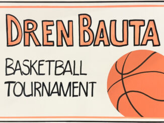 Dren Bauta basketball tourney sign