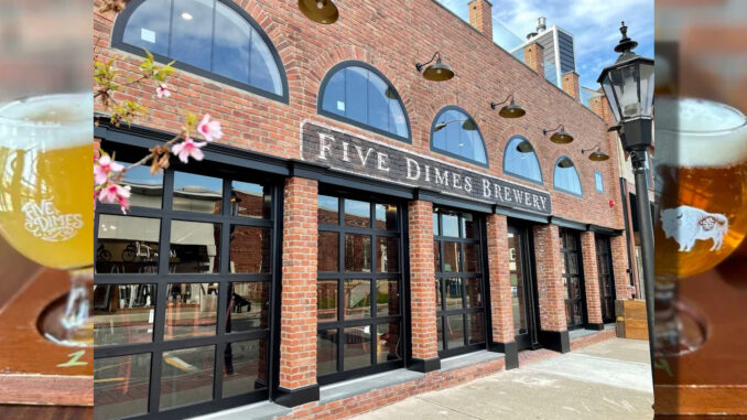 Five Dimes Brewery, at 247 Westwood Ave., occupies the former L.N. Grand 5 & 10 Cent Store, a longtime downtown landmark. The brewery, which opened in 2021, quickly became a hub for local music, community gatherings, and craft beer enthusiasts. (Courtesy photo)