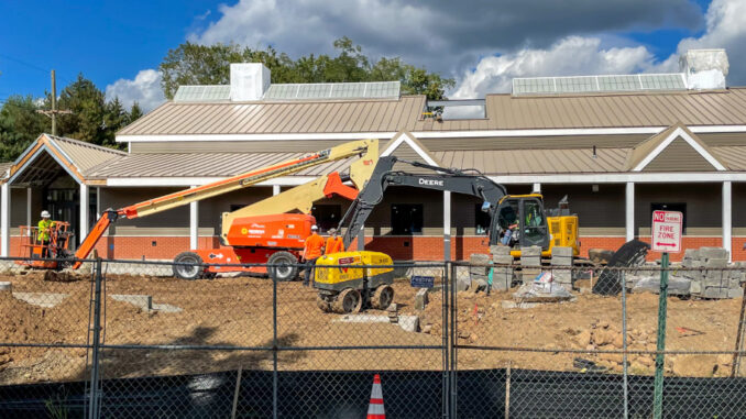 The new public safety complex takes shape on Rivervale Road in River Vale. A late 2025 or early 2026 opening is likely, officials say. Photo by Mike Olohan.
