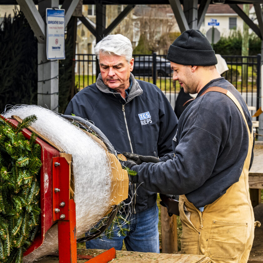 Township of Washington resident Mel Carroll picks out his tree at Memorial Field on Dec. 7, 2025. John Snyder photo.