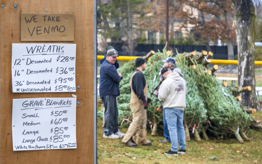 WTFD Christmas tree sale at Memorial Field, Dec. 7, 2025. John Snyder photo.