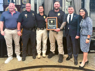 The Emerson Police Department on Oct. 8 congratulated PO Sean Croal, who received the SRO of the Year at the Annual Bergen County SNAP Conference. “Thank you, Prosecutor Mark Musella and Chief of Community Engagement and Public Affairs Melanie Ozuna Silletti, for the great event.” EPD via Facebook